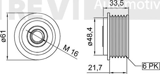 Trevi Automotive AP1136 - Piedziņas skriemelis, Ģenerators adetalas.lv