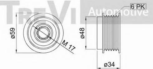 Trevi Automotive AP1207 - Piedziņas skriemelis, Ģenerators adetalas.lv