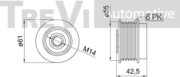 Trevi Automotive AP1211 - Piedziņas skriemelis, Ģenerators adetalas.lv