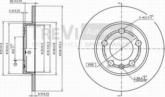 Trevi Automotive BD1051 - Bremžu diski adetalas.lv