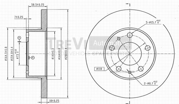 Trevi Automotive BD1023 - Bremžu diski adetalas.lv