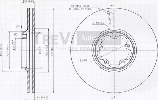 Trevi Automotive BD1152 - Bremžu diski adetalas.lv