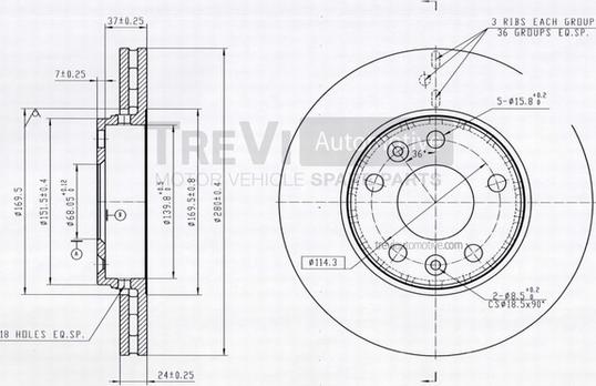 Trevi Automotive BD1235 - Bremžu diski adetalas.lv