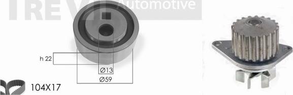 Trevi Automotive KD0001HP - Ūdenssūknis + Zobsiksnas komplekts adetalas.lv