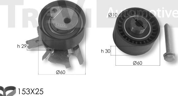 Trevi Automotive KD1459 - Zobsiksnas komplekts adetalas.lv