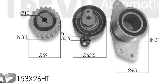 Trevi Automotive KD1457 - Zobsiksnas komplekts adetalas.lv