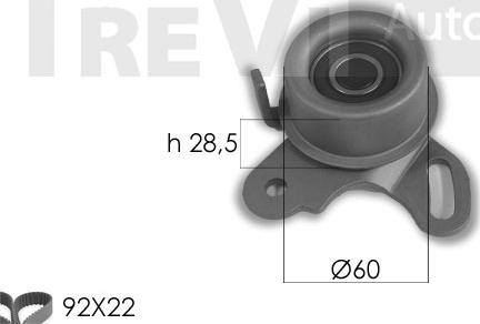 Trevi Automotive KD1412 - Zobsiksnas komplekts adetalas.lv