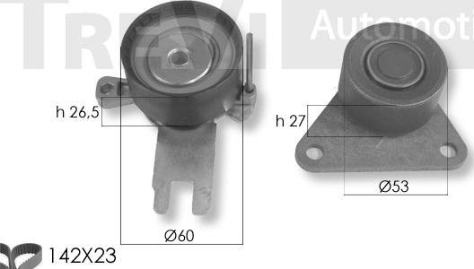 Trevi Automotive KD1429 - Zobsiksnas komplekts adetalas.lv