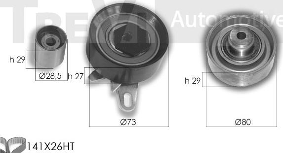 Trevi Automotive KD1424 - Zobsiksnas komplekts adetalas.lv