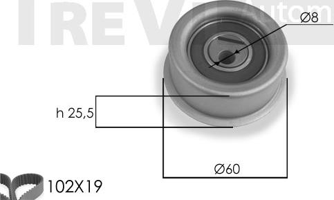 Trevi Automotive KD1045 - Zobsiksnas komplekts adetalas.lv