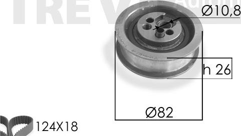 Trevi Automotive KD1043 - Zobsiksnas komplekts adetalas.lv