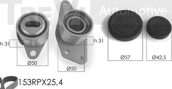 Trevi Automotive KD1014 - Zobsiksnas komplekts adetalas.lv