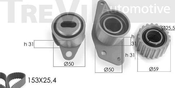 Trevi Automotive KD1199 - Zobsiksnas komplekts adetalas.lv