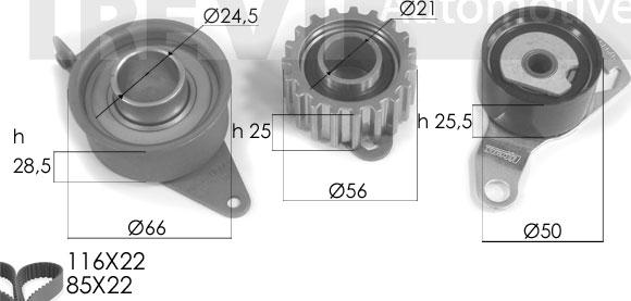 Trevi Automotive KD1157 - Zobsiksnas komplekts adetalas.lv