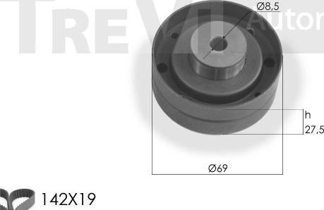 Trevi Automotive KD1109 - Zobsiksnas komplekts adetalas.lv