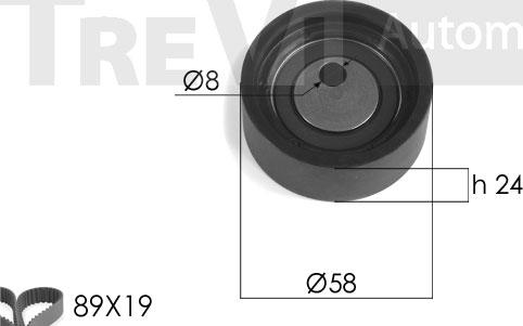 Trevi Automotive KD1137 - Zobsiksnas komplekts adetalas.lv