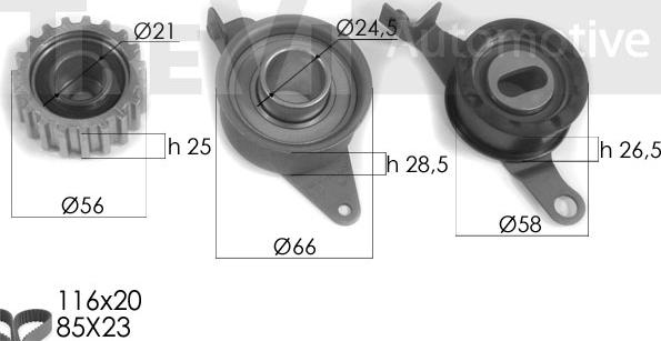 Trevi Automotive KD1124 - Zobsiksnas komplekts adetalas.lv