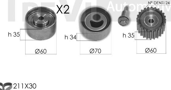 Trevi Automotive KD1398 - Zobsiksnas komplekts adetalas.lv