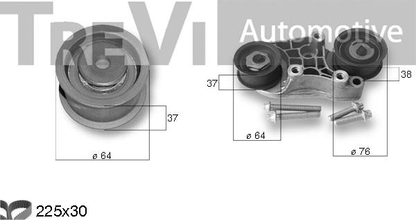 Trevi Automotive KD1351 - Zobsiksnas komplekts adetalas.lv