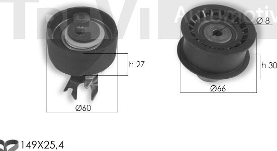 Trevi Automotive KD1352 - Zobsiksnas komplekts adetalas.lv