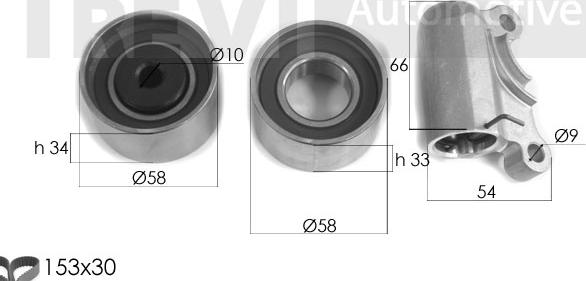 Trevi Automotive KD1381 - Zobsiksnas komplekts adetalas.lv