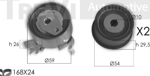 Trevi Automotive KD1383 - Zobsiksnas komplekts adetalas.lv