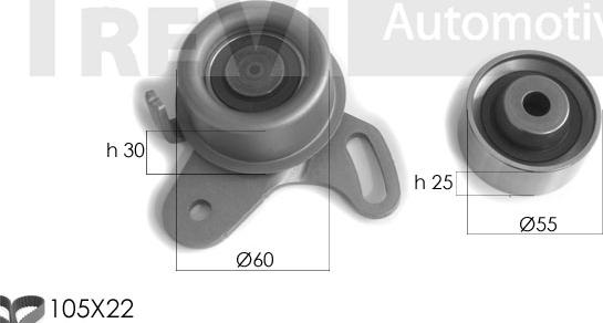 Trevi Automotive KD1335 - Zobsiksnas komplekts adetalas.lv