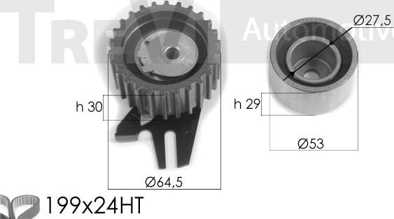 Trevi Automotive KD1330 - Zobsiksnas komplekts adetalas.lv