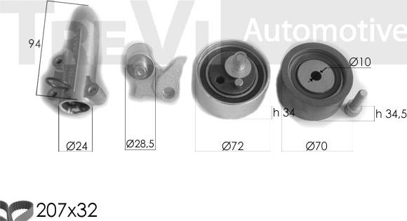 Trevi Automotive KD1298 - Zobsiksnas komplekts adetalas.lv