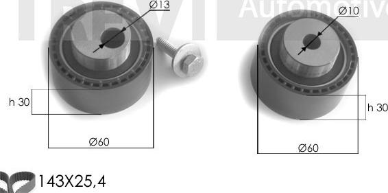 Trevi Automotive KD1259 - Zobsiksnas komplekts adetalas.lv