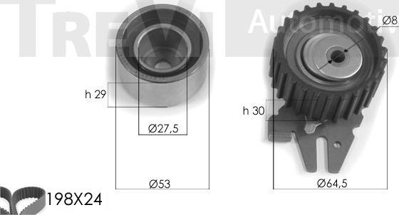 Trevi Automotive KD1251 - Zobsiksnas komplekts adetalas.lv