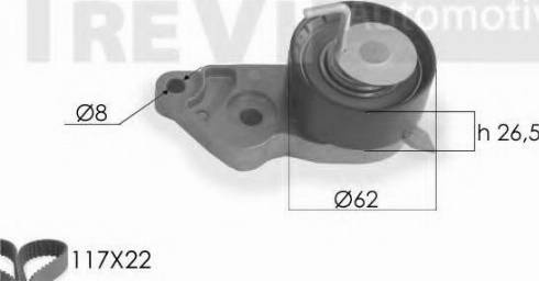 Trevi Automotive KD1204 - Zobsiksnas komplekts adetalas.lv