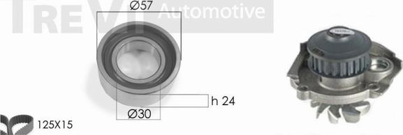 Trevi Automotive KD1205HP - Ūdenssūknis + Zobsiksnas komplekts adetalas.lv