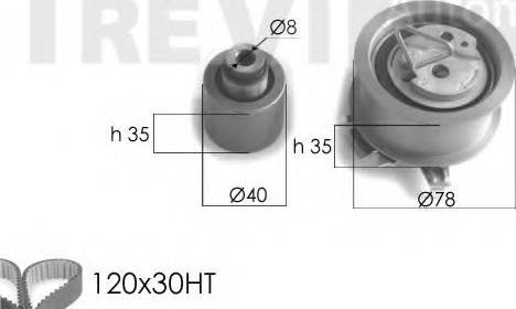 Trevi Automotive KD1221 - Zobsiksnas komplekts adetalas.lv