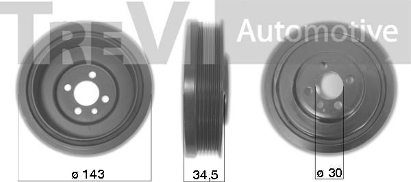 Trevi Automotive PC1036 - Piedziņas skriemelis, Kloķvārpsta adetalas.lv