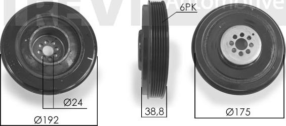 Trevi Automotive PC1237 - Piedziņas skriemelis, Kloķvārpsta adetalas.lv