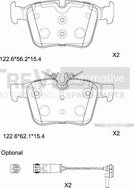 Trevi Automotive PF1497 - Bremžu uzliku kompl., Disku bremzes adetalas.lv