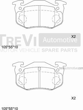 Trevi Automotive PF1599 - Bremžu uzliku kompl., Disku bremzes adetalas.lv