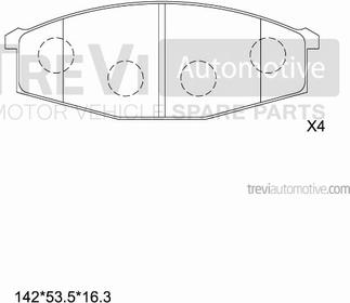 Trevi Automotive PF1560 - Bremžu uzliku kompl., Disku bremzes adetalas.lv