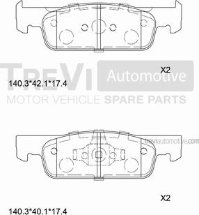 Trevi Automotive PF1503 - Bremžu uzliku kompl., Disku bremzes adetalas.lv