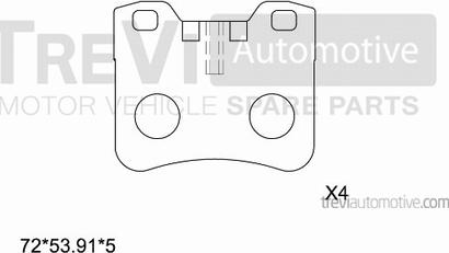 Trevi Automotive PF1572 - Bremžu uzliku kompl., Disku bremzes adetalas.lv