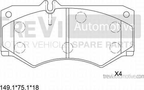 Trevi Automotive PF1655 - Bremžu uzliku kompl., Disku bremzes adetalas.lv