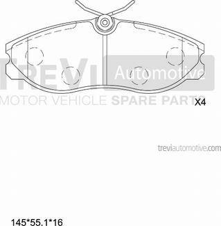 Trevi Automotive PF1605 - Bremžu uzliku kompl., Disku bremzes adetalas.lv