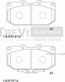 Trevi Automotive PF1613 - Bremžu uzliku kompl., Disku bremzes adetalas.lv