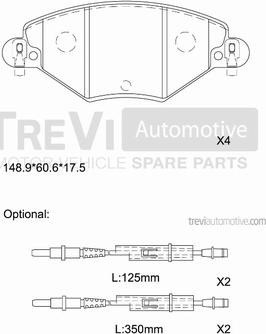 Trevi Automotive PF1090 - Bremžu uzliku kompl., Disku bremzes adetalas.lv