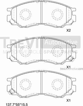 Trevi Automotive PF1098 - Bremžu uzliku kompl., Disku bremzes adetalas.lv