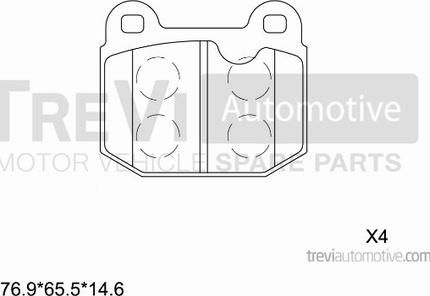 Trevi Automotive PF1048 - Bremžu uzliku kompl., Disku bremzes adetalas.lv