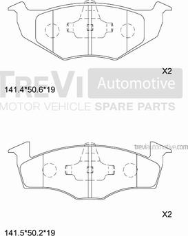 Trevi Automotive PF1013 - Bremžu uzliku kompl., Disku bremzes adetalas.lv