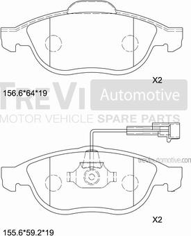 Trevi Automotive PF1038 - Bremžu uzliku kompl., Disku bremzes adetalas.lv