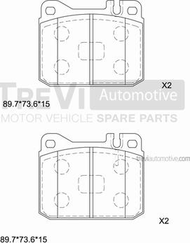 Trevi Automotive PF1105 - Bremžu uzliku kompl., Disku bremzes adetalas.lv